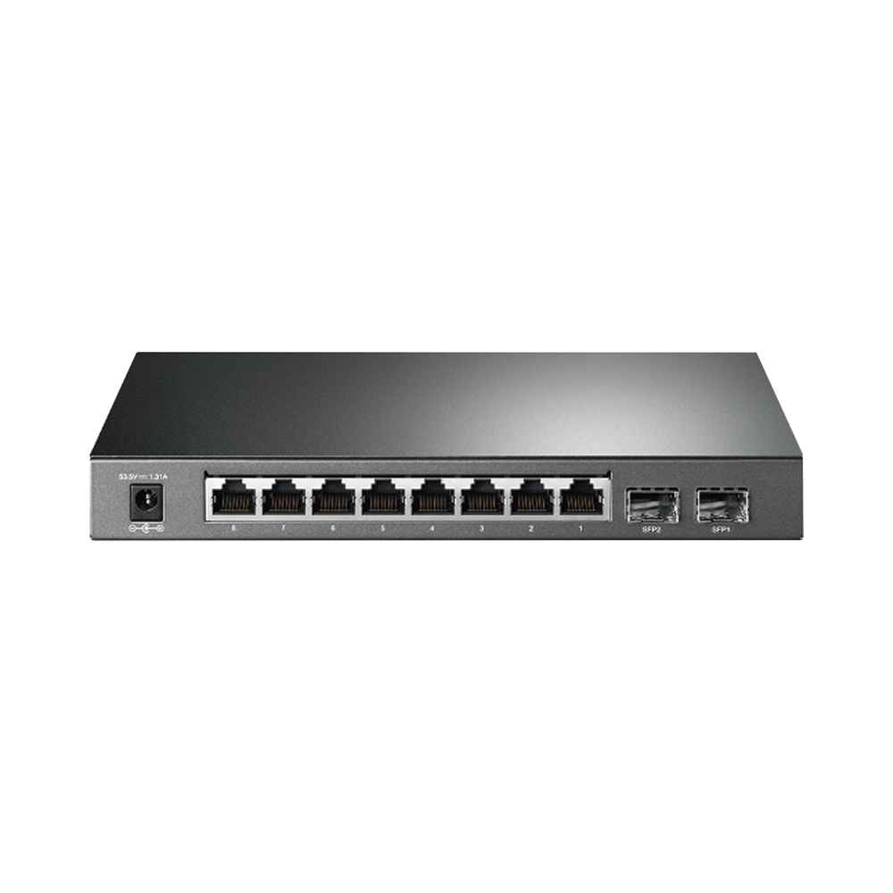 Switch Poe Jetstream Sdn Administrable 8 Puertos 10, 100, 1000 Mbps + 2 Puertos Sfp, 8 Puertos Poe, Administración Centralizada Omada Sdn - Tl-Sg2210p