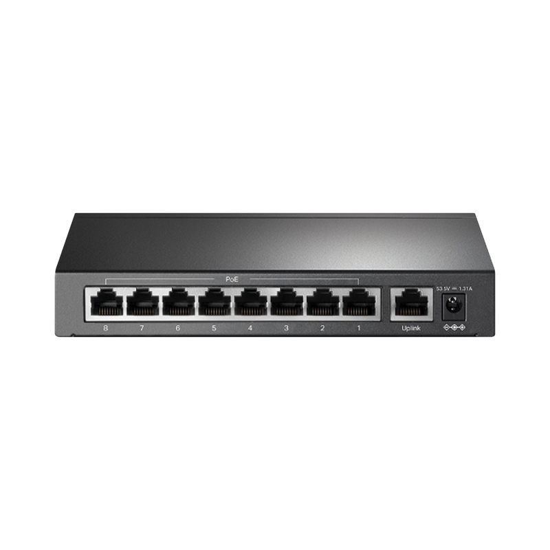 Switch Poe Tp-Link De 9 Puertos 10, 100mbps, Poe + 8 Puertos - Tl-Sf1009p