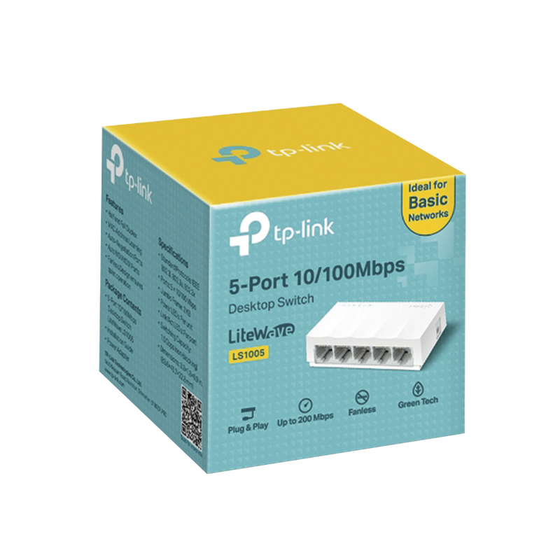 Switch Tp-Link De Escritorio De 5 Puertos 10,100 - Ls1005