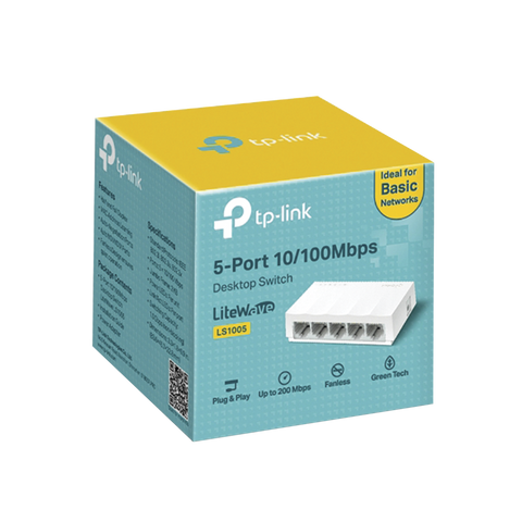 Switch Tp-Link De Escritorio De 5 Puertos 10,100 - Ls1005