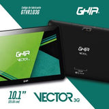 Tablet Ghia 10.1 Vector 3g Y Wifi, Sc7731 Quadcore, Ips, 2gb Ram, 16gb, 2cam, Bluetooth, 5000mah, Android 10, Negra