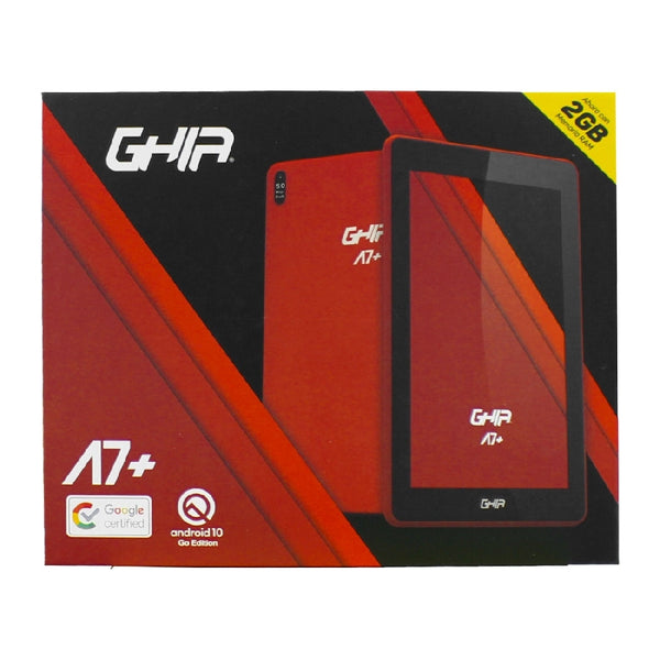 Tablet Ghia 7 A7 Plus, A100 Quadcore, 2gb Ram, 16gb, 2cam, Wifi, Bluetooth, 2500mah, Android 10, Roja