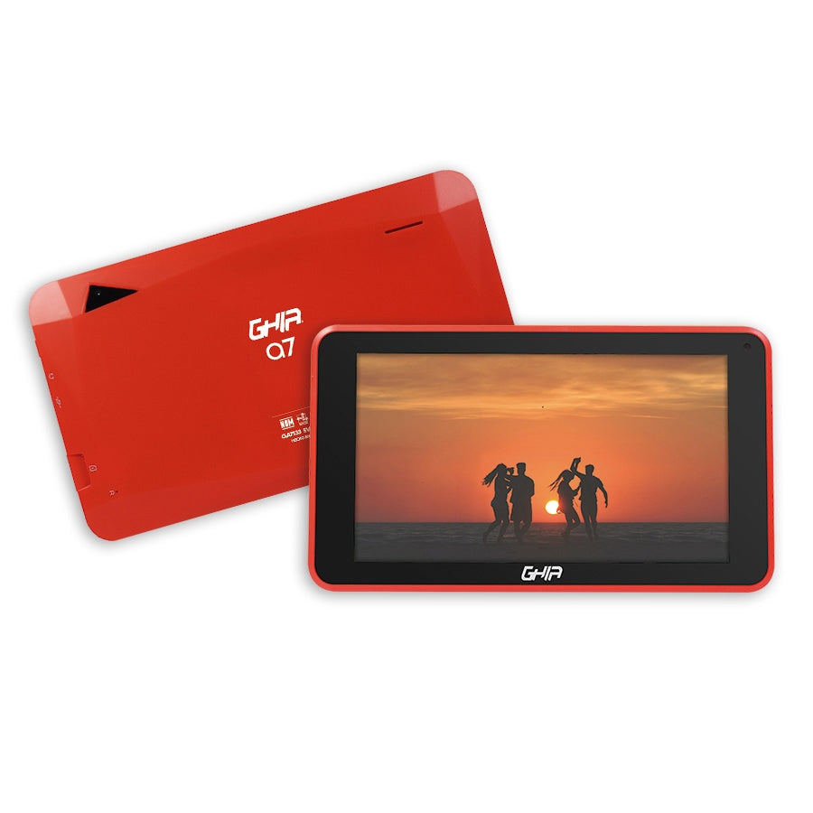 Tablet Ghia 7 A7 Wifi, A133 Quadcore, 2gb Ram, 16gb, 2 Camaras, Wifi, Bluetooth, Android 11, Roja