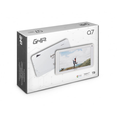 Tablet Ghia 7 A7 Wifi, A133 Quadcore, 2gb Ram, 16gb, 2 Camaras, Wifi, Bluetooth, Android 11, Blanca