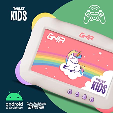 Tablet Ghia 7 Kids, A133 Quadcore, 1gb Ram, 16gb, 2cam, Wifi, Bluetooth, 2500mah, Android 11 Go, Violeta