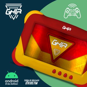 Tablet Ghia 7 Kids, A50 Quadcore, 1gb Ram, 16gb, 2cam, Wifi, Bluetooth, 2500mah, Android 9, Roja