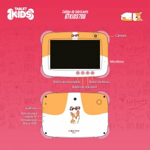 Tablet Ghia 7 Kids, A50 Quadcore, 1gb Ram, 16gb, 2cam, Wifi, Bluetooth, 2500mah, Android 9, Perrito