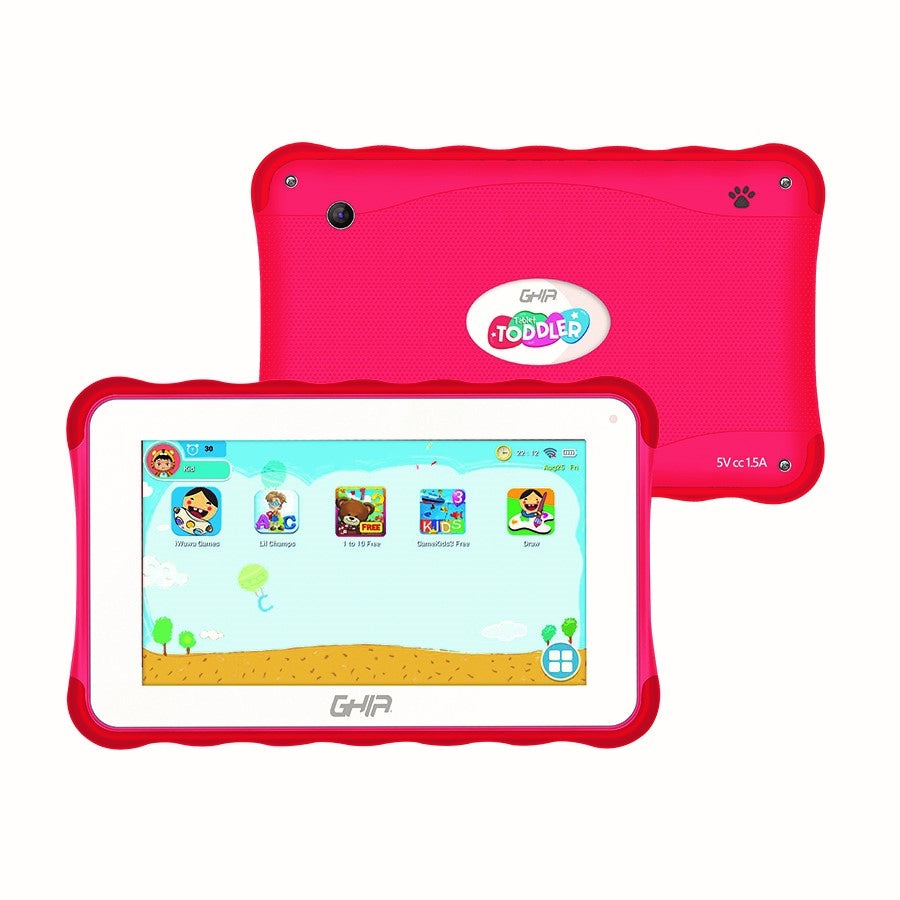 Tablet Ghia 7 Toddler, A133 Quadcore, 1gb Ram, 16gb, 2cam, Wifi, Bluetooth, 2500mah, Android 11 Go, Roja