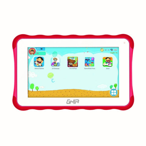 Tablet Ghia 7 Toddler, A133 Quadcore, 1gb Ram, 16gb, 2cam, Wifi, Bluetooth, 2500mah, Android 11 Go, Roja