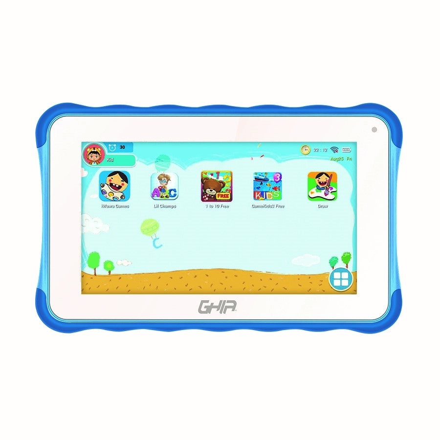 Tablet Ghia 7 Toddler, A50 Quadcore, 1gb Ram,16gb, 2cam, Wifi, Bluetooth, 2500mah, Android 10, Azul