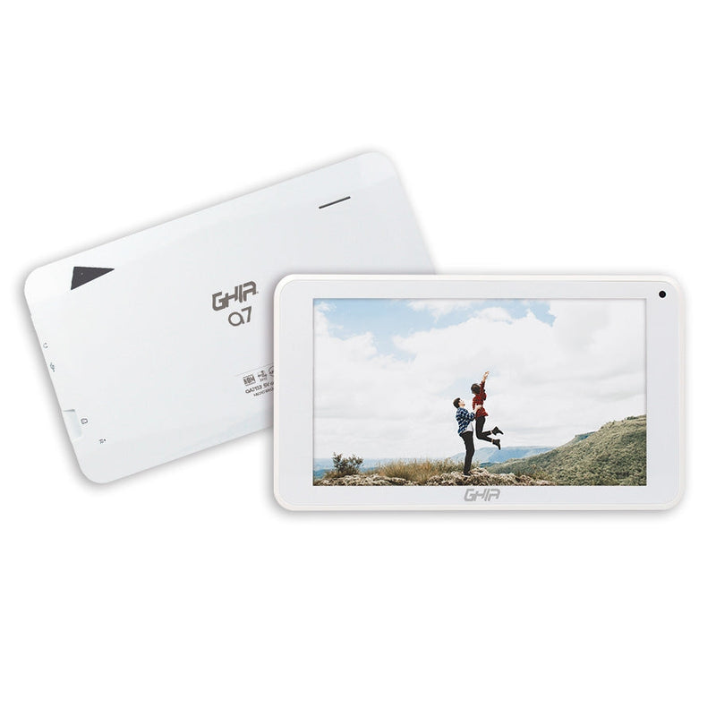 Tablet GHIA A7 GA7133B3. Pantalla De 7 Pulgadas, Procesador A133 Quadcore, 2GB RAM, 32GB Almacenamiento, Android 11 Go Edition. Blanco