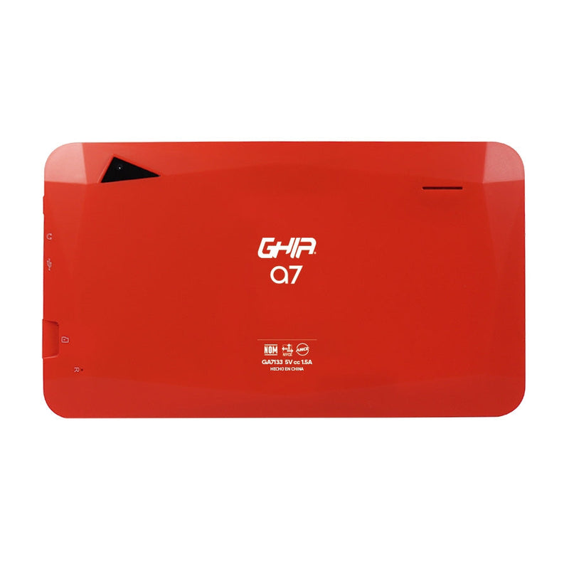 Tablet GHIA A7 GA7133R3 Roja. Pantalla De 7 Pulgadas, Procesador A133 Quadcore, 2GB RAM, 32GB Almacenamiento, Android 11 Go Edition.