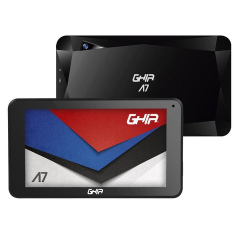 Tablet Ghia A7 Wifi , A50 Quadcore , Wifi , Bt , 1gb , 16gb , 0.3mp2mp , 2100mah , Android 9 Go Edition , Negra