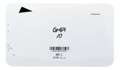 TABLET GHIA A7 WIFI/A50 QUADCORE/WIFI/BT/1GB/16GB/0.3MP2MP/2100MAH/ANDROID 9 GO EDITION/BLANCA
