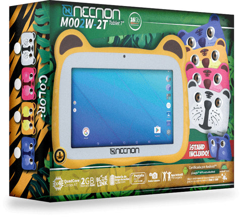 TABLET KIDS NECNON M002W-2T 2GB RAM 16GB 7" ANDROID 10 MODELO TIGRE AZUL