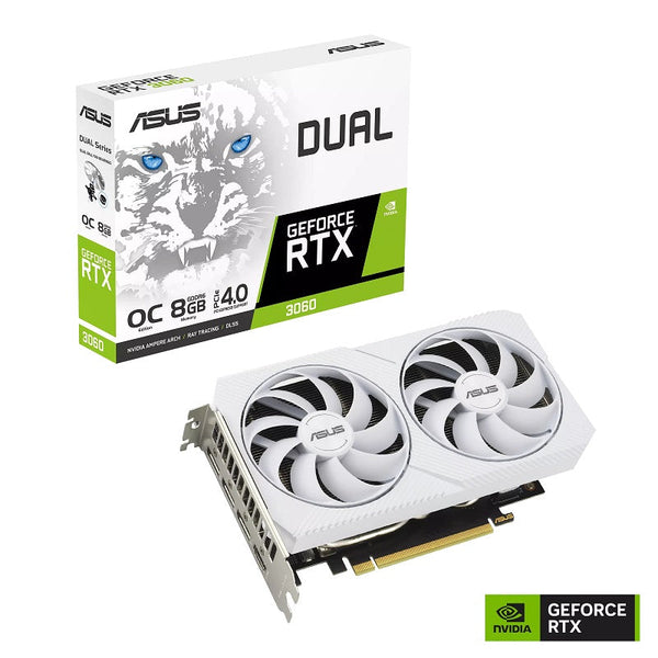 Tarjeta De Video Asus Dual-Rtx3060-O8g-White Oc 8gb, Gddr6, Hdmi, Dp