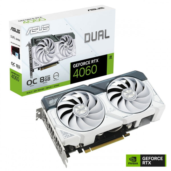 Tarjeta De Video Asus Dual-Rtx4060-O8G-White Ddr6, Dlss3, Nvidia,Hdmi