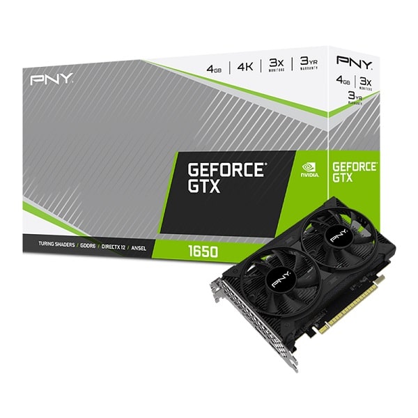 TARJETA DE VIDEO PNY VCG16504D6DFPPB1-TF GTX 1650 4GB GDDR6 DUAL FAN