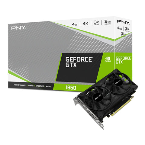 TARJETA DE VIDEO PNY VCG16504D6DFXPB1 GTX 1650 4GB GDDR6 VERTO DUALFAN