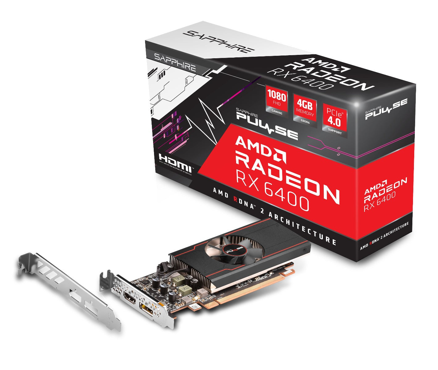 Tarjeta De Video Sapphire Pulse Rx6400 4gb Gddr6 Hdmi, Dp(11315-01-20g)