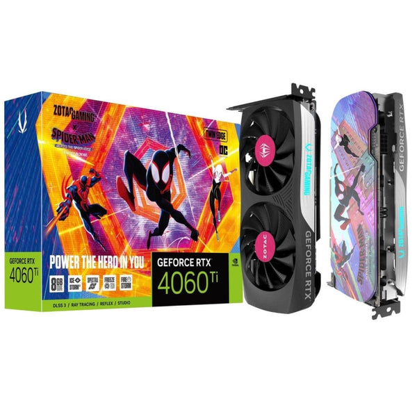 Tarjeta de Video Zotac Gaming Geforce Rtx 4060 Ti Twin Edge Oc Spiderman 8Gb Gddr6, 128(Zt-D40610H-10Smp)