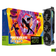Tarjeta de Video Zotac Gaming Geforce Rtx 4070 Amp Airo Spiderman 12Gb Gddr6X, 192Bit,