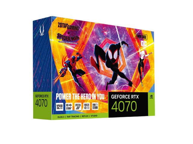 Tarjeta De Video Zotac Rtx4070 Oc Twin Edge 12gb Gddr6x Spider-Man