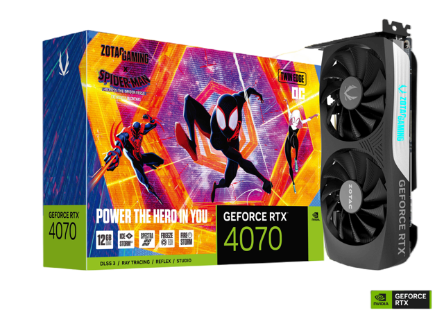 Tarjeta De Video Zotac Rtx4070 Oc Twin Edge 12gb Gddr6x Spider-Man