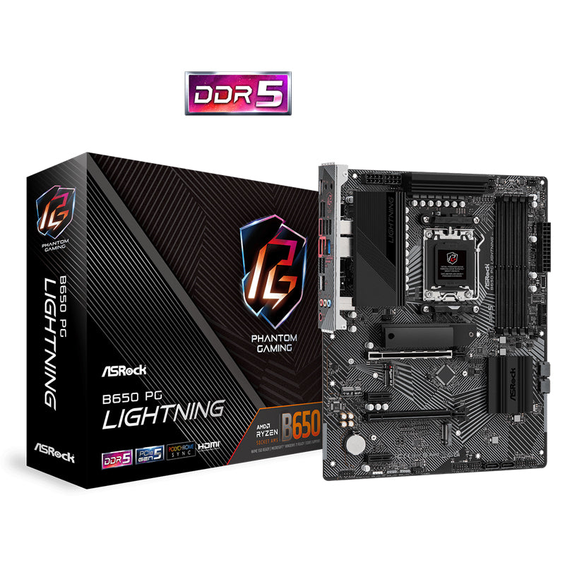 Tarjeta Madre Asrock B650 Pg Lightning Am5 Ddr5 Hdmi , Usb C , M.2
