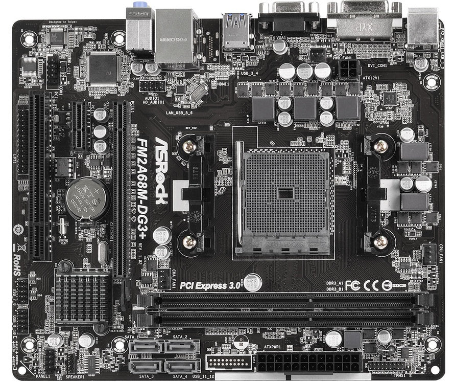 Tarjeta Madre Asrock Fm2a68m-Dg3+ Ddr3 Usb 3.0 Soc Fm2+