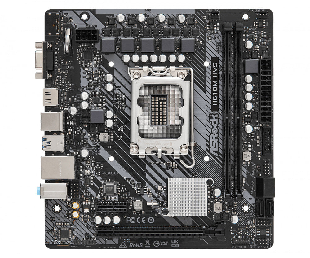 Tarjeta Madre Asrock H610m-Hvs Soc 1700 Ddr4 , Hdmi, D Sub , Rj45