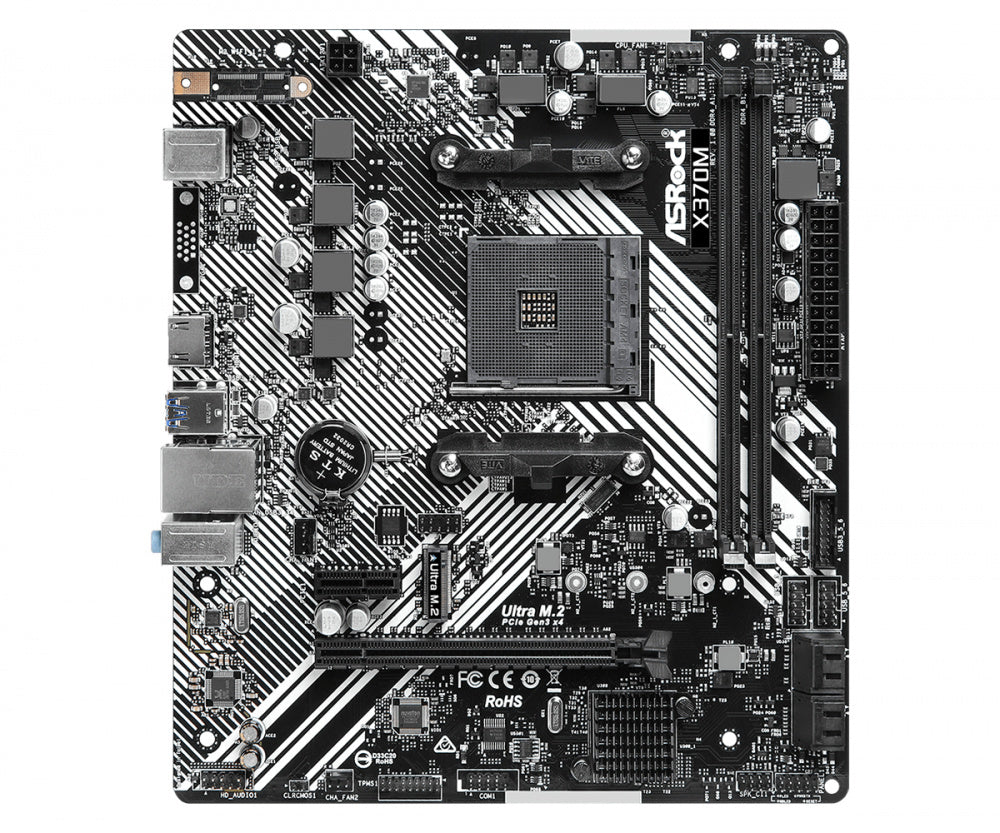 Tarjeta Madre Asrock X370m Soc Am4 Series 2000,3000,4000,5000 Ddr4,M.2