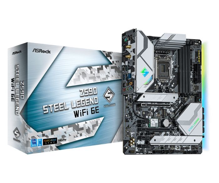 Tarjeta Madre Asrock Z590 Steel Legend Wifi 6e Soc 1200 Ddr4 Rgb M.2