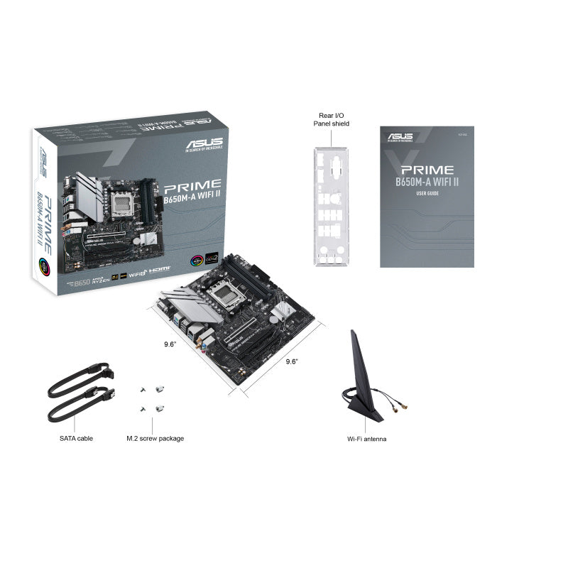 Tarjeta Madre Asus Prime B650M-A Wifi Ii Am5/Matx/Ddr5/Vga/Hdmi