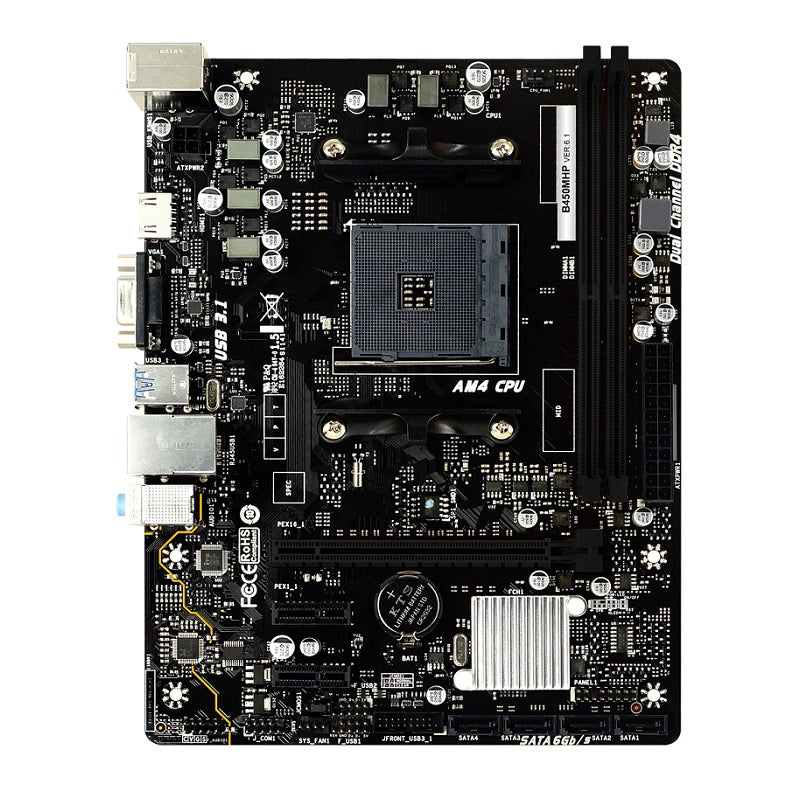 Tarjeta Madre Biostar B450mhp Ddr4 Hdmi Pcie Sata Amd Ryzen Am4