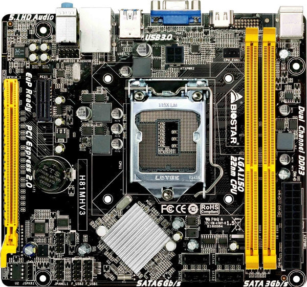 Tarjeta Madre Biostar H81mhv3 Ddr3 Hdmi Pcie Sata 4th, 5th Intel 1150