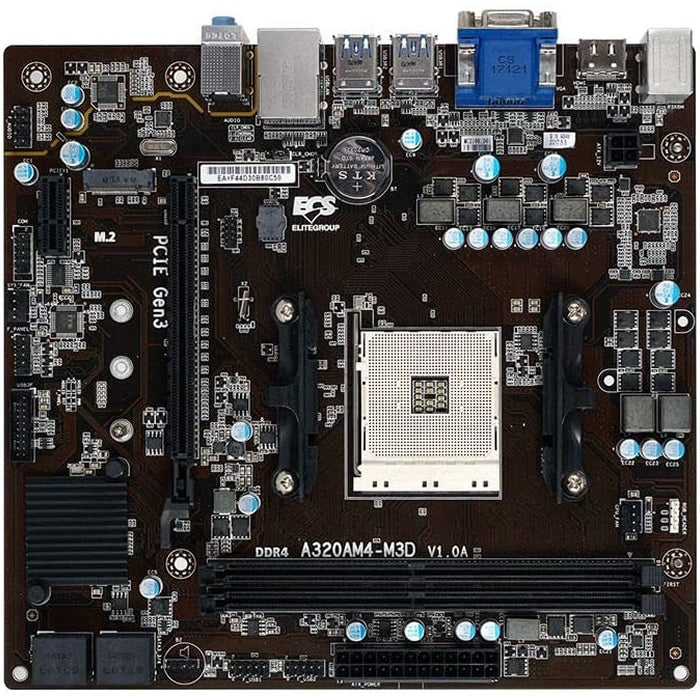 Tarjeta Madre Ecs A320am4-M3d Ryzen Am4 2xddr4 2xpcie Gigalan Usb Hdmi