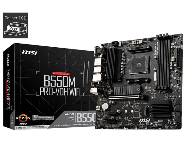 Tarjeta Madre Msi B550m Pro Vdh Wifi Socket Am4 Matx, Hdmi, Ddr4