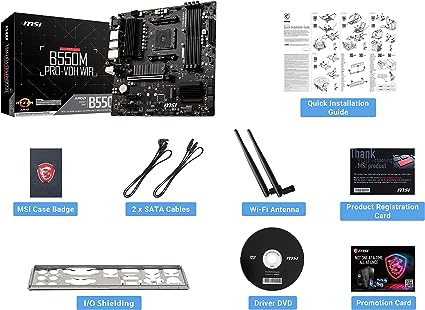 Tarjeta Madre Msi B550m Pro Vdh Wifi Socket Am4 Matx, Hdmi, Ddr4