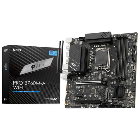 Tarjeta Madre Msi Pro B760M-A Wifi - Bt M.2 Pcie 4.0 Ddr5 4X128 S1700