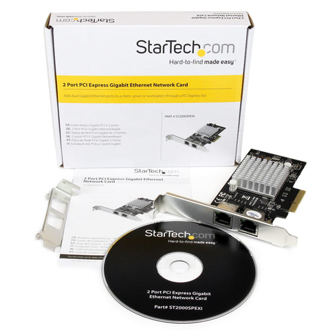 Tarjeta Pci Express Adaptador De Red Pci Express Pci-E Gigabit Ethernet Con 2 Puertos Rj45 De 1gbps Y Chipset Intel I350 - Startech.Com Modelo,St2000spexi