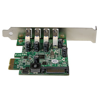 Tarjeta Pci Express - Adaptador Pci-E Usb 3.0 Con Uasp De 4 Puertos Y Alimentación Sata - Controlador Superspeed - 4x Usb A - Startech.Com Modelo, Pexusb3s4v
