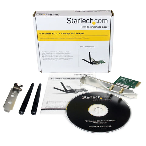 Tarjeta Pci Express - Adaptador Pcie De Red Inalámbrica Wireless Wifi N 802.11b, G, N 300mbps 2t2r - Startech.Com Modelo, Pex300wn2x2