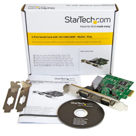 Tarjeta Pci Express Serial De 2 Puertos Db9 Rs232 Con Uart 16c1050 - Adaptador Interno Serial Pci-E - Startech.Com Modelo, Pex2s1050