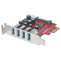Tarjeta Usb 3.0 Manhattan Pci-E 4 Puertos Bracket Corto 152884