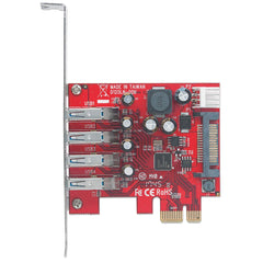 Tarjeta Usb 3.0 Manhattan Pci-E 4 Puertos Bracket Corto 152884