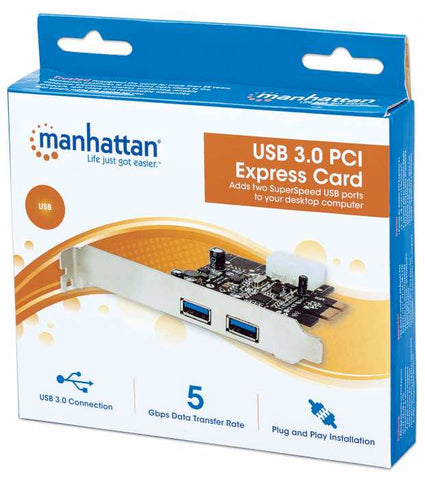 Tarjeta Usb 3.0 Manhattan Pci Express 2 Puertos 151375