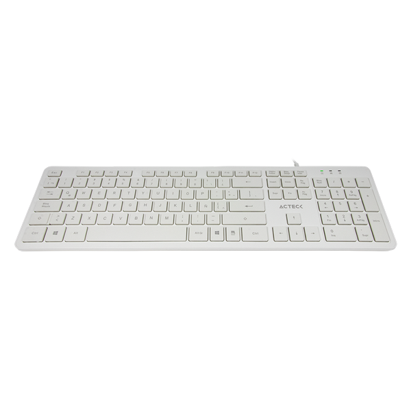 Teclado Acteck Alambrico Usb Slim Tx22 Blanco Inspire Ta230 Ac-931663