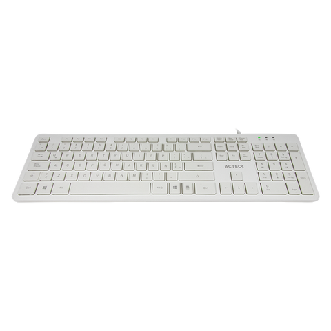 Teclado Acteck Alambrico Usb Slim Tx22 Blanco Inspire Ta230 Ac-931663
