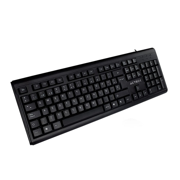 Teclado Acteck-E Alambrico Usb, Negro Estandar 104 Teclas Usb Windows-Linux Diseño Clásico Negro Inspire Ta210